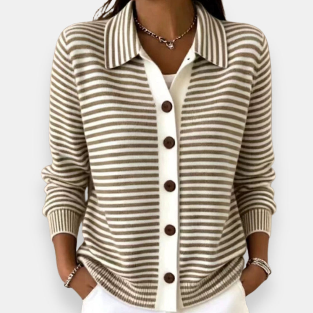 Nola™ Cardigan a Bottoni a Righe
