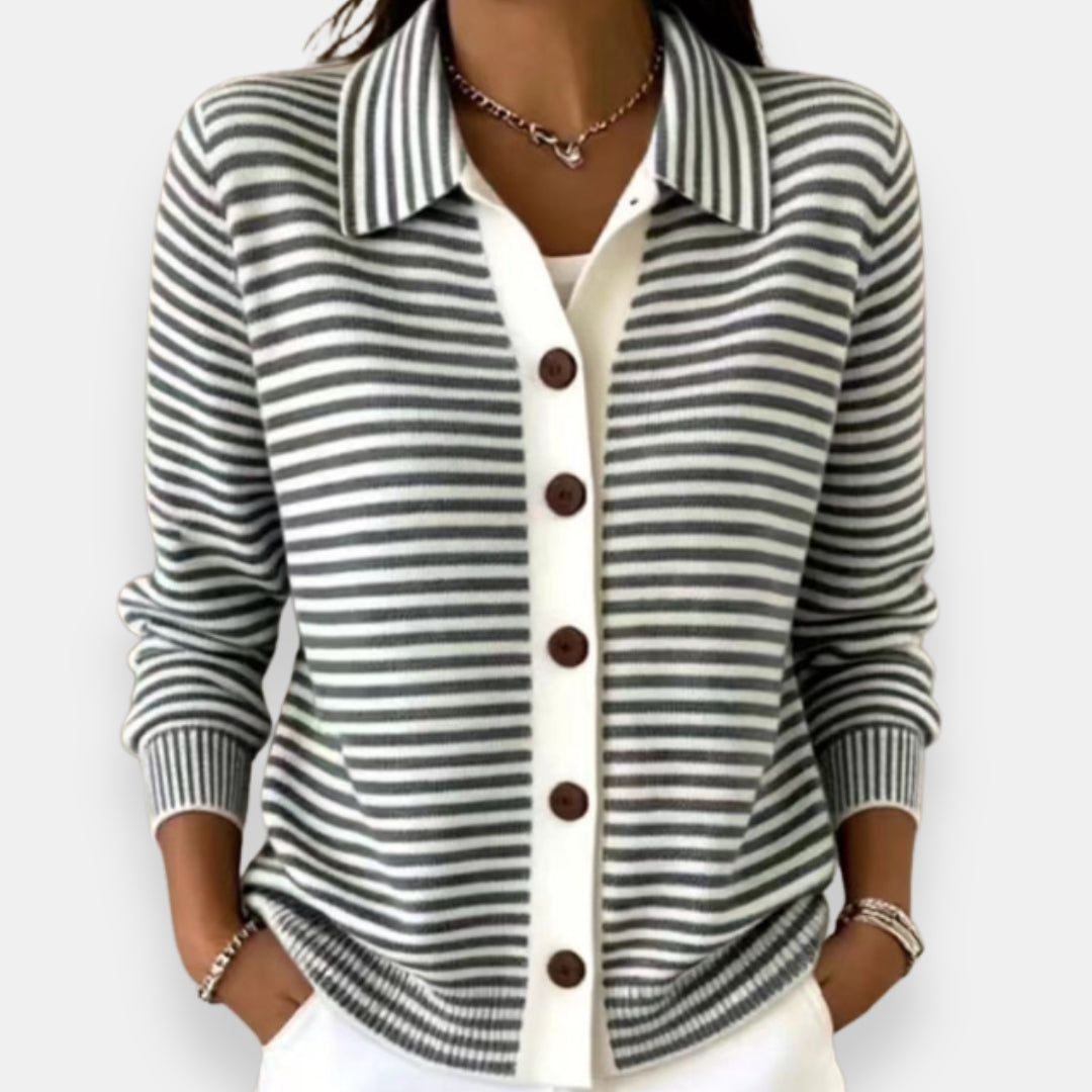Nola™ Cardigan a Bottoni a Righe
