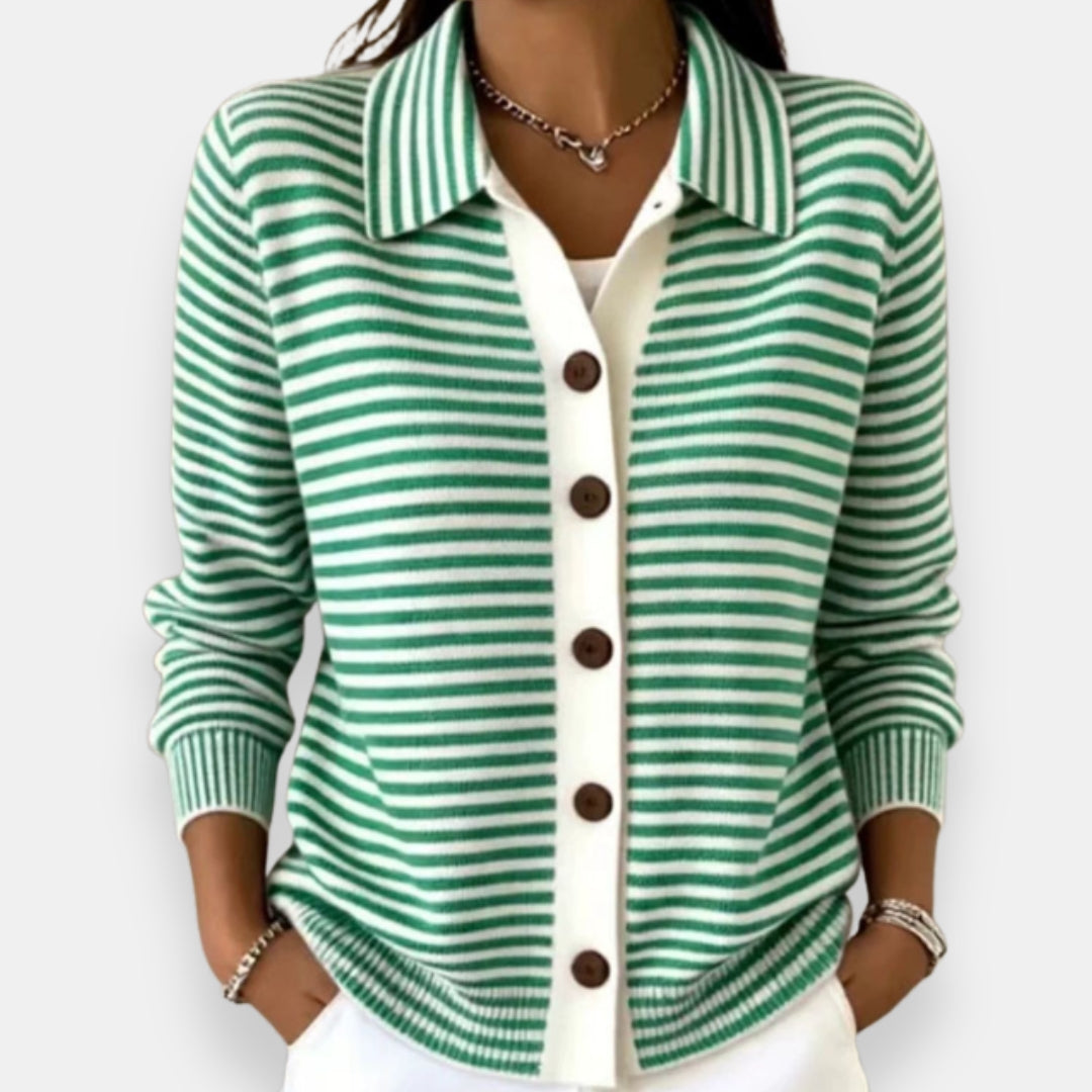 Nola™ Cardigan a Bottoni a Righe