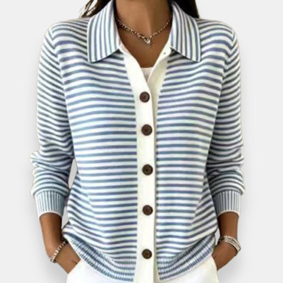 Nola™ Cardigan a Bottoni a Righe