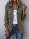 Alessandra | Giacca Bohémien-Chic Ricamata a Fiori Verde Retrò con Ruches